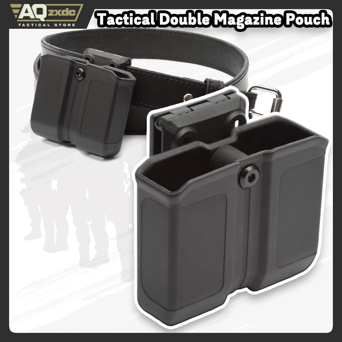 AQzxdc Bolsa universal doble para revistas, OWB 9 mm.40 Soporte magnético de doble pila Funda para mordazas de pistola de retención ajustable de doble pila