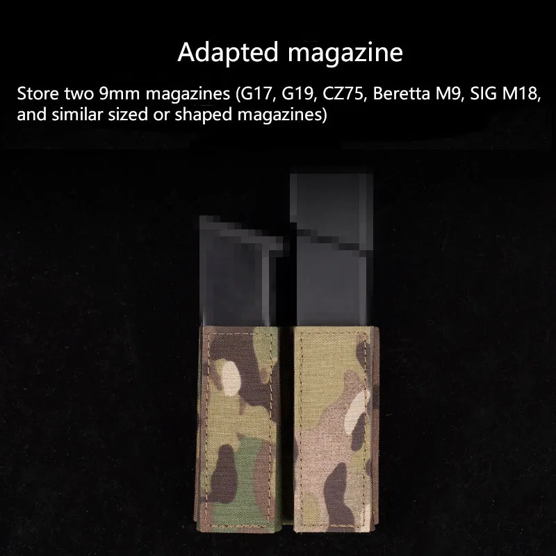 Bolsa de cargador doble PHC MK2, placa de abrazadera integrada, Compatible con la mayoría de cinturones tácticos de 1,75 pulgadas, 9MM - imagen 5