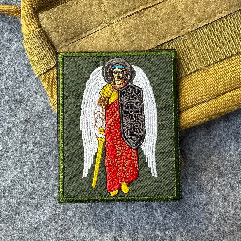 Parche Arcángel Michael salva y preservar, parches tácticos de Ángel cristiano para mochila, apliques decorativos para ropa - imagen 2
