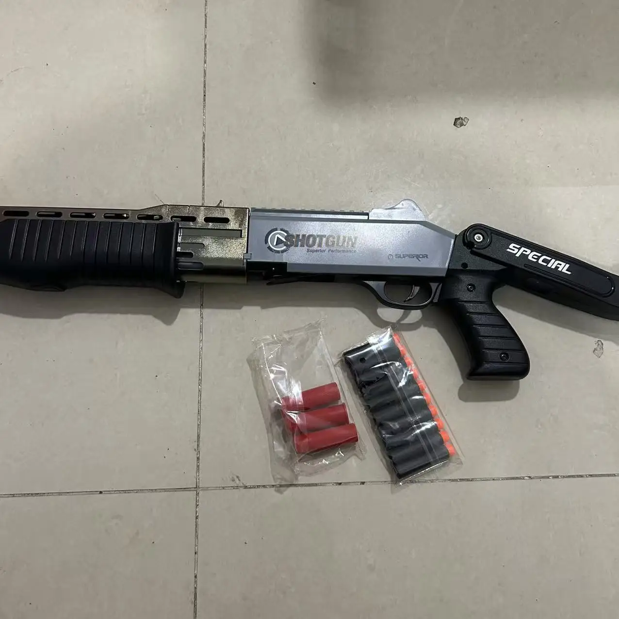 2025 nueva pistola de juguete Shell-lanzamiento SPAS plegable calibre 12 pistola de pulverización de simulación infantil pájaro para niño modelo de pistola de juguete suave - imagen 5