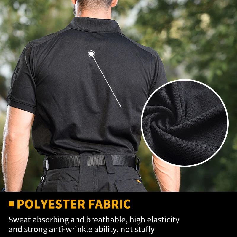 Camisa táctica de senderismo de manga corta de secado rápido para hombre, camiseta para gimnasio y acampada, camisetas deportivas para ejercicio, ropa ligera para escalar - imagen 5