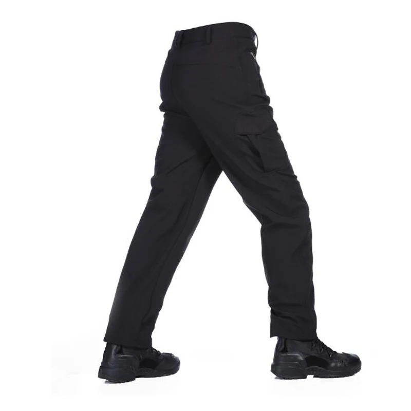TAD-Pantalones tácticos de piel de tiburón Softshell para hombre, pantalones impermeables para caza, senderismo al aire libre, Camping, forro polar, Invierno - imagen 5