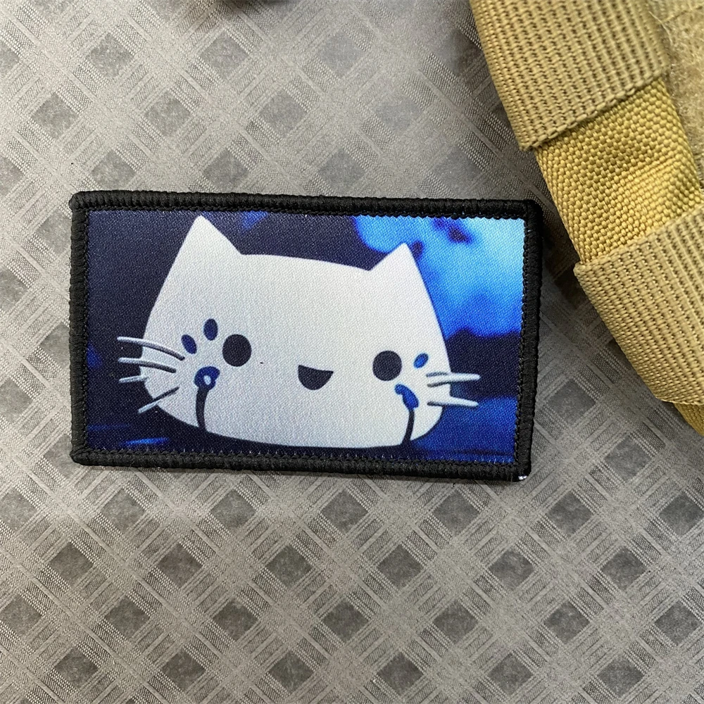 Parche bordado de gatito lindo para ropa, insignia de moral de dibujos animados, mochila táctica, gancho y bucle, pegatina, sombrero, accesorios - imagen 5