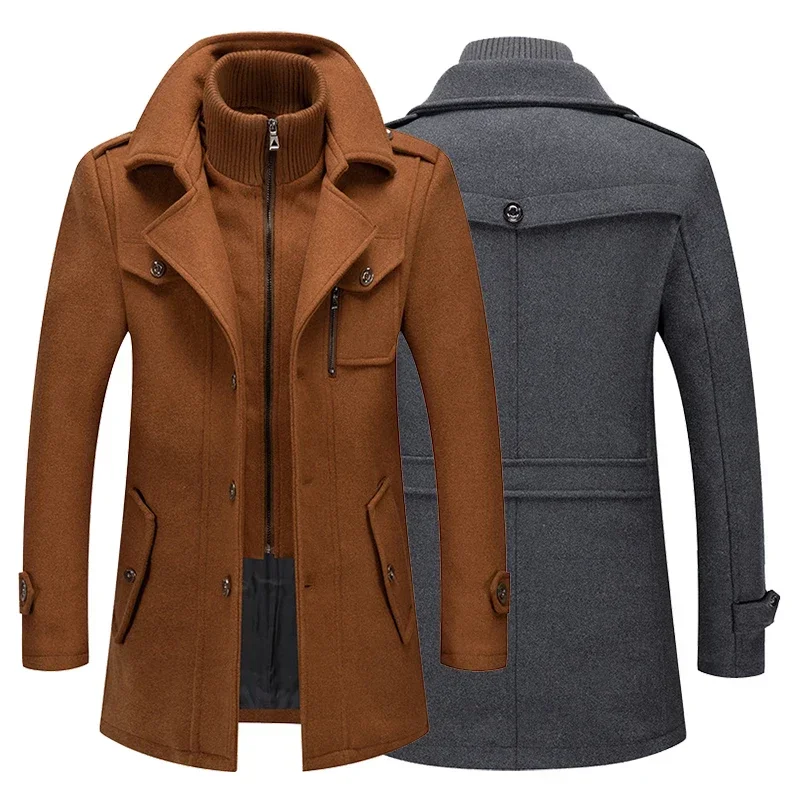 Gabardina cortaviento mezcla cachemira para hombre – Abrigo invernal