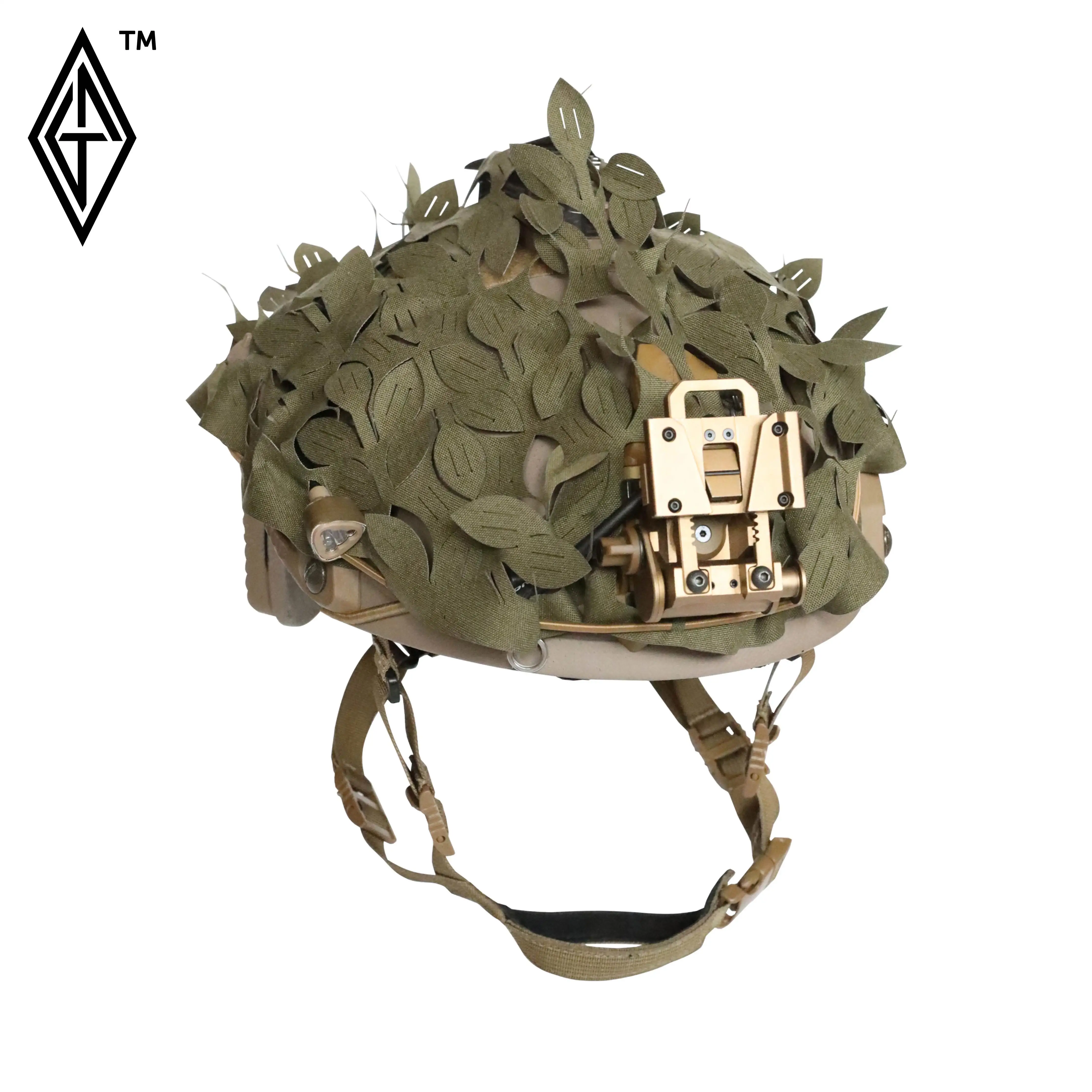 Cubre casco camuflaje 3D modular para Airsoft con hojas personalizadas - imagen 5