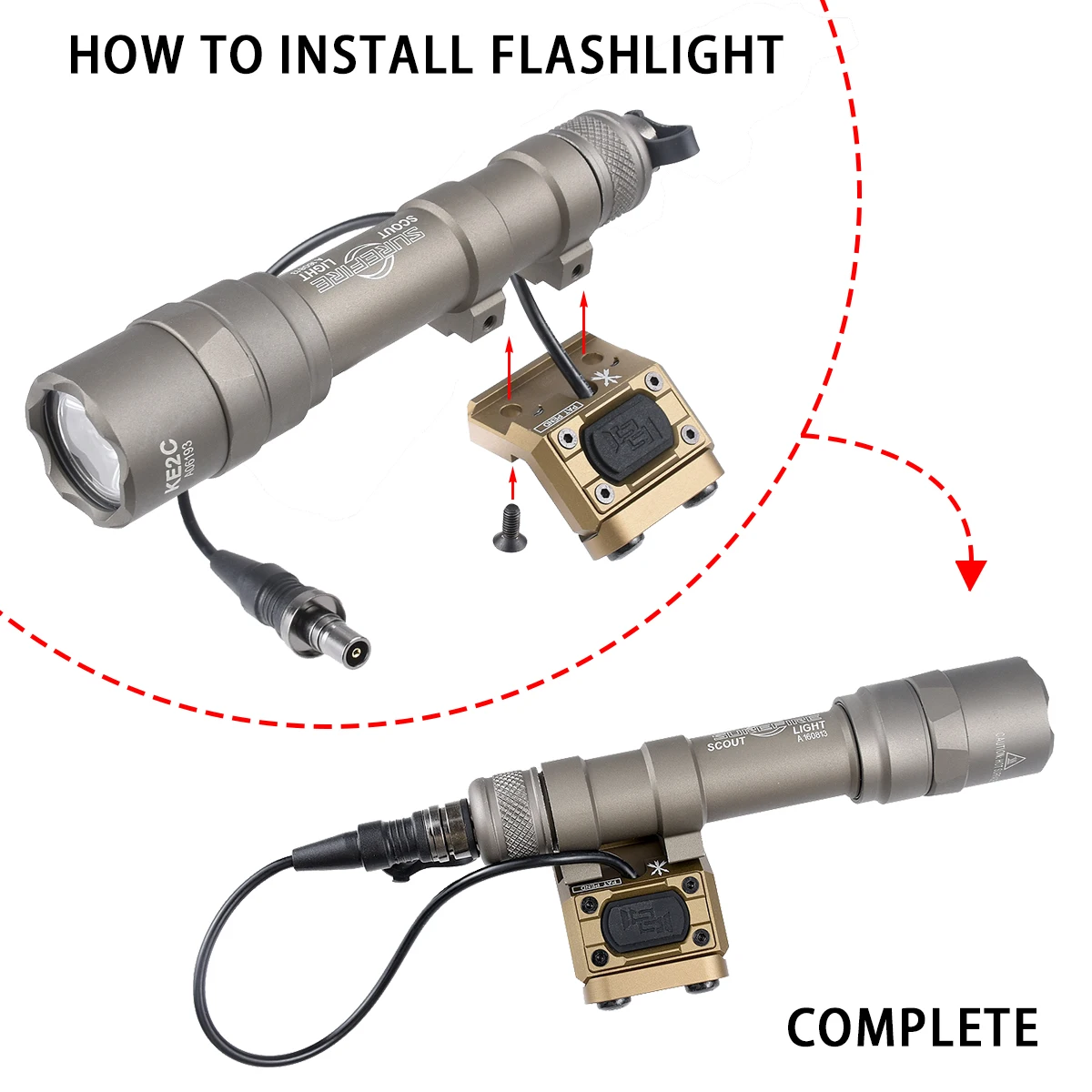 Interruptor de presión remota UNITY para Surefire M300 M600 2,5/3,5mm/botón de enchufe SF para DBAL-A2 PEQ15 láser compatible con riel Mlok Keymod de 20mm - imagen 3