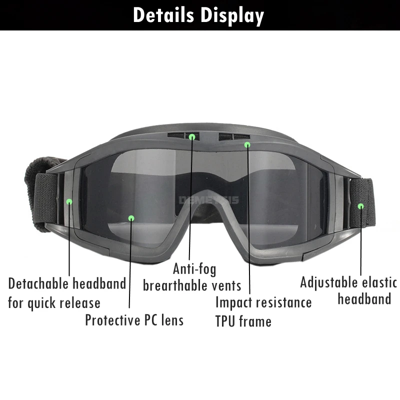 Un par de gafas con una diadema desmontable