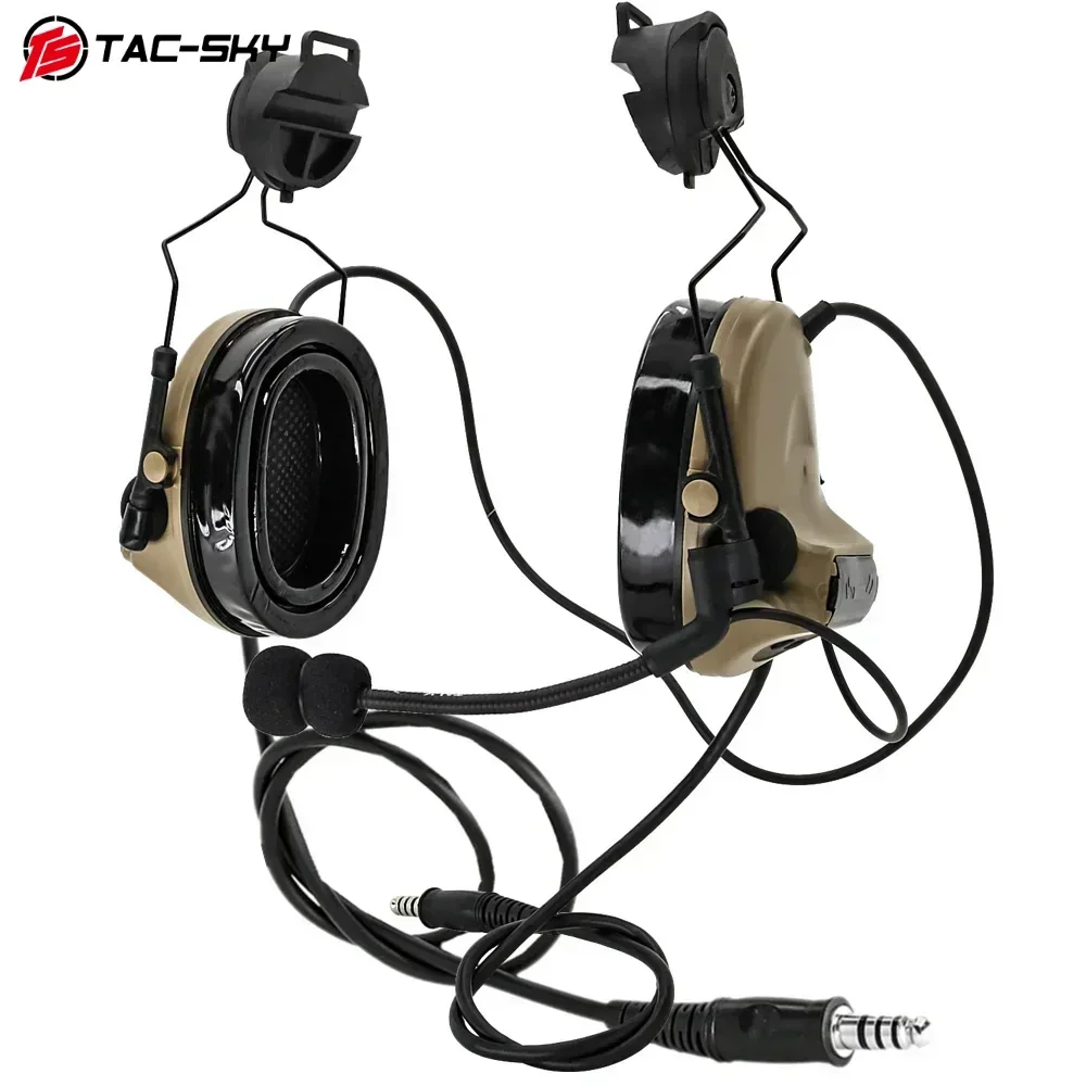 TS TAC-SKY COMTA II casco táctico de comunicación Dual adaptador de pista ARC auriculares de disparo con cancelación de ruido con PTT U94 - imagen 5