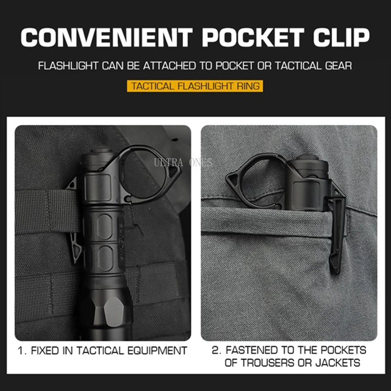 Adaptador de anillo portátil para linterna táctica, accesorio de caza Compatible con múltiples modelos con diámetro interior de 2,2 cm - imagen 5