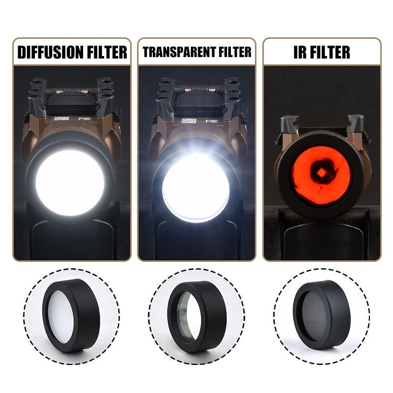Surefir-linterna M300M600X300X400V, Protector de luz de caza, cubierta de lámpara LED de explorador, protector de lente personalizado, 25,4 MM, 28MM, 30MM y 26mm - imagen 5