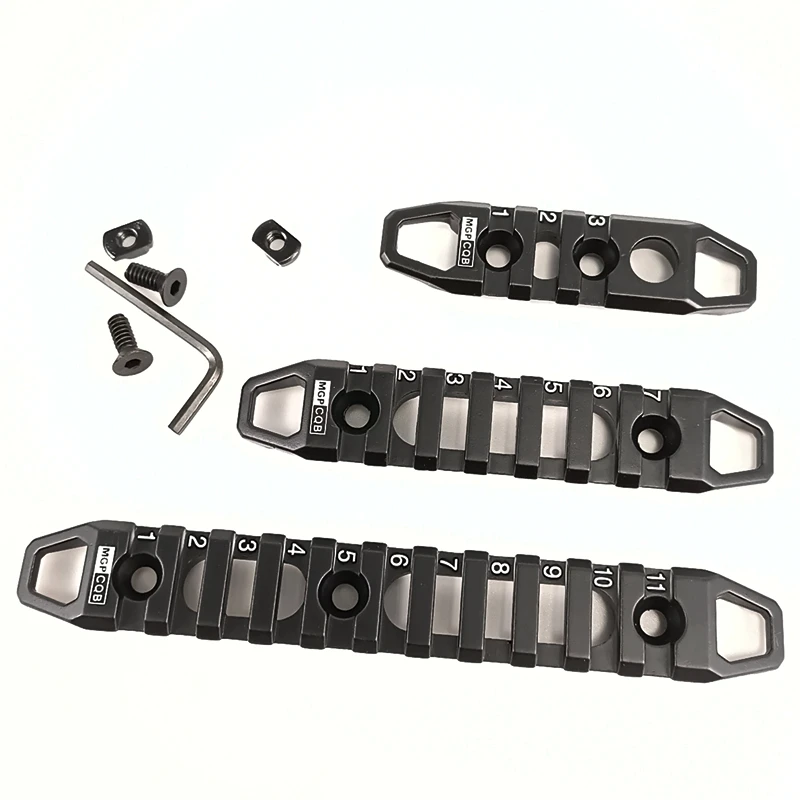 Tira de riel guía MLOK táctica para exteriores MGPCQB, 20mm, ranura 3/7/11, encendedor con cerradura 15%, aluminio apto para M16 HK416 M4 - imagen 5