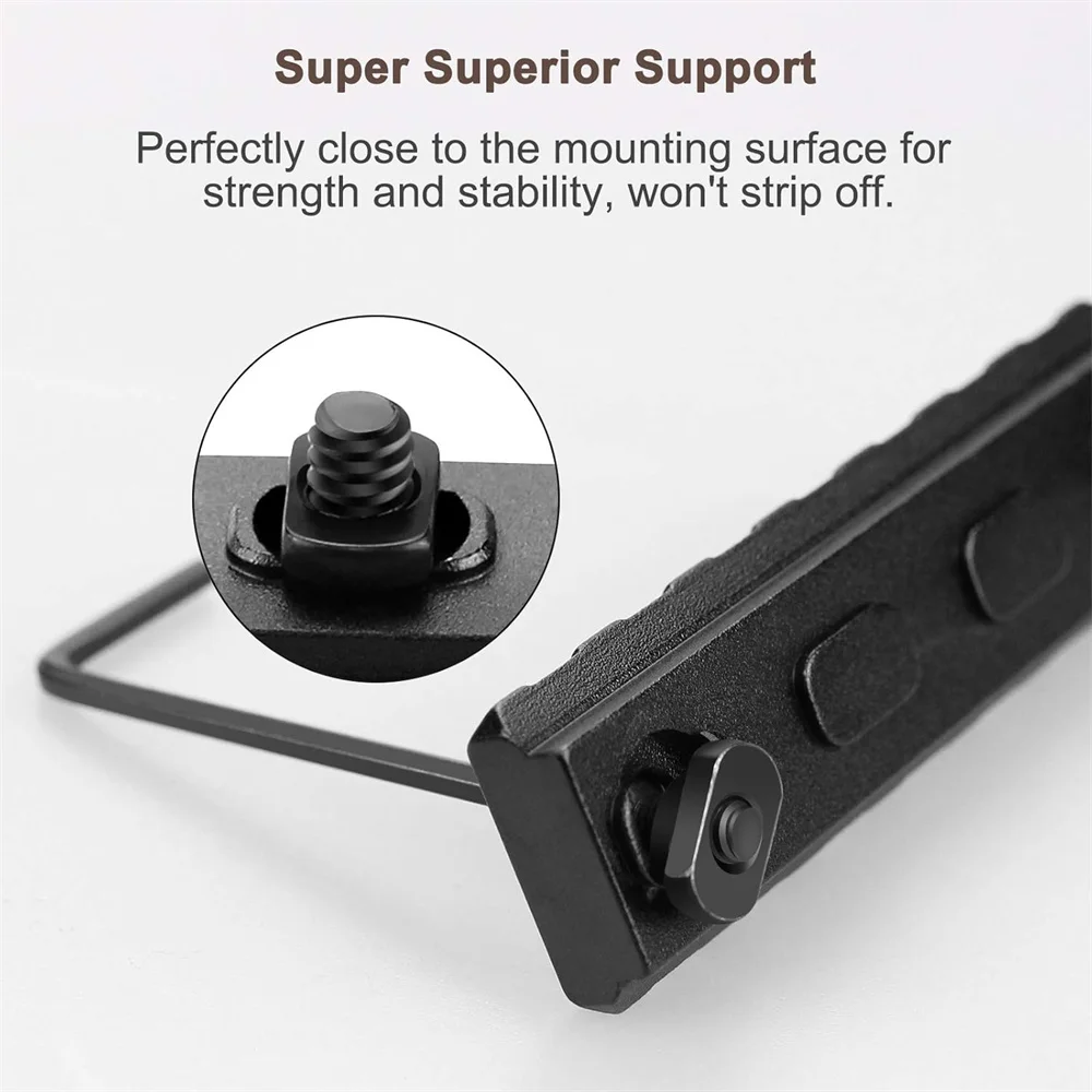 Rieles tácticos Picatinny con 5/7/9/11/13 ranuras, rieles de 21mm, juego de rieles de aluminio con tuercas en T y tornillos, accesorio para pistola de caza - imagen 3