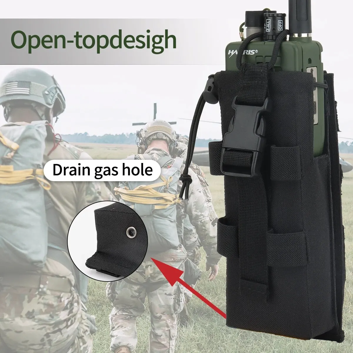 Bolsa de Radio militar, bolsa táctica para walkie-talkie para Radio PRC 152, cinturón táctico MOLLE, chaleco de caza Oxford, bolsas de herramientas para exteriores - imagen 4