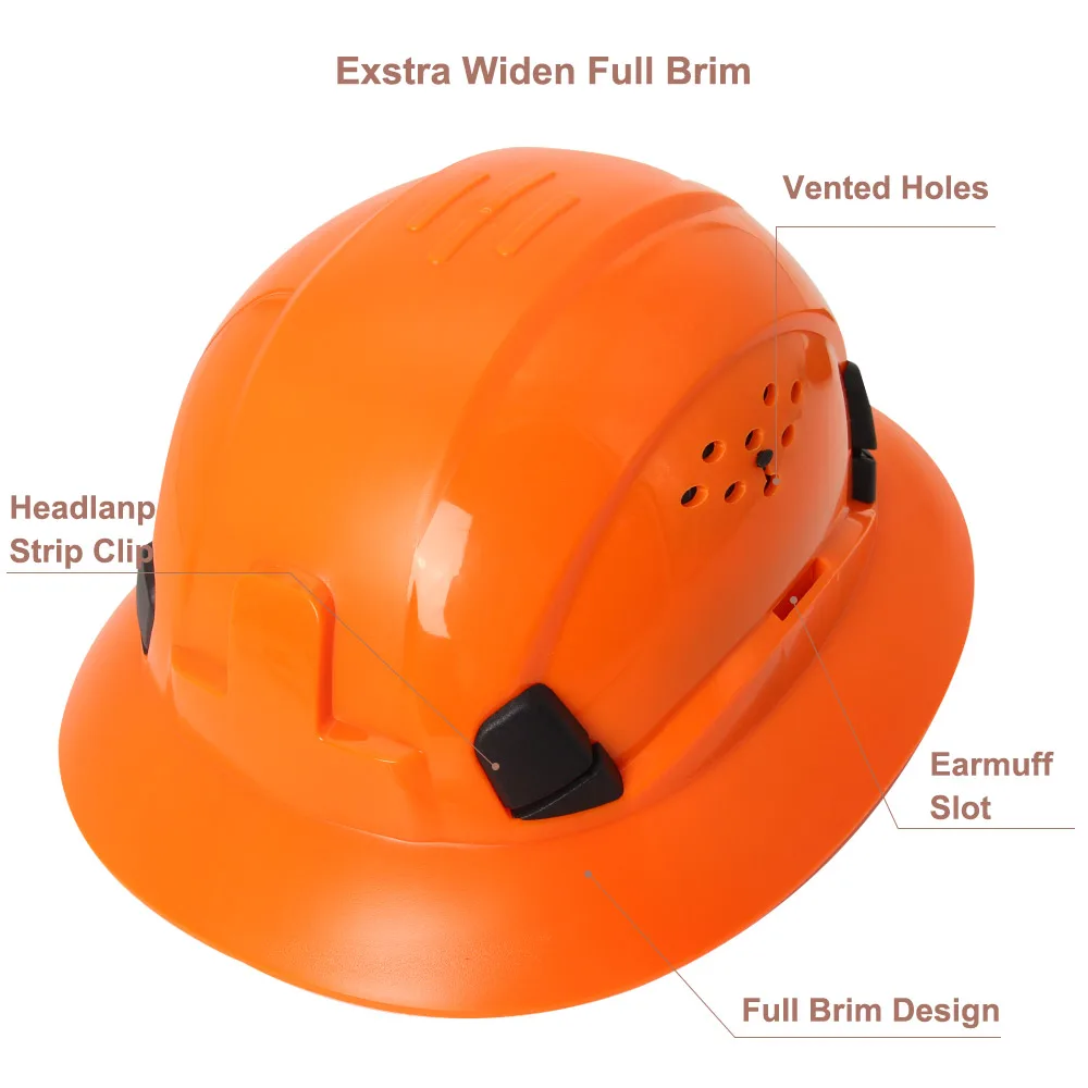 Cascos de seguridad de ala completa con gafas integradas, casco duro CE para sitio de construcción, gorra de trabajo de escalada de rescate Industrial, transpirable - imagen 2