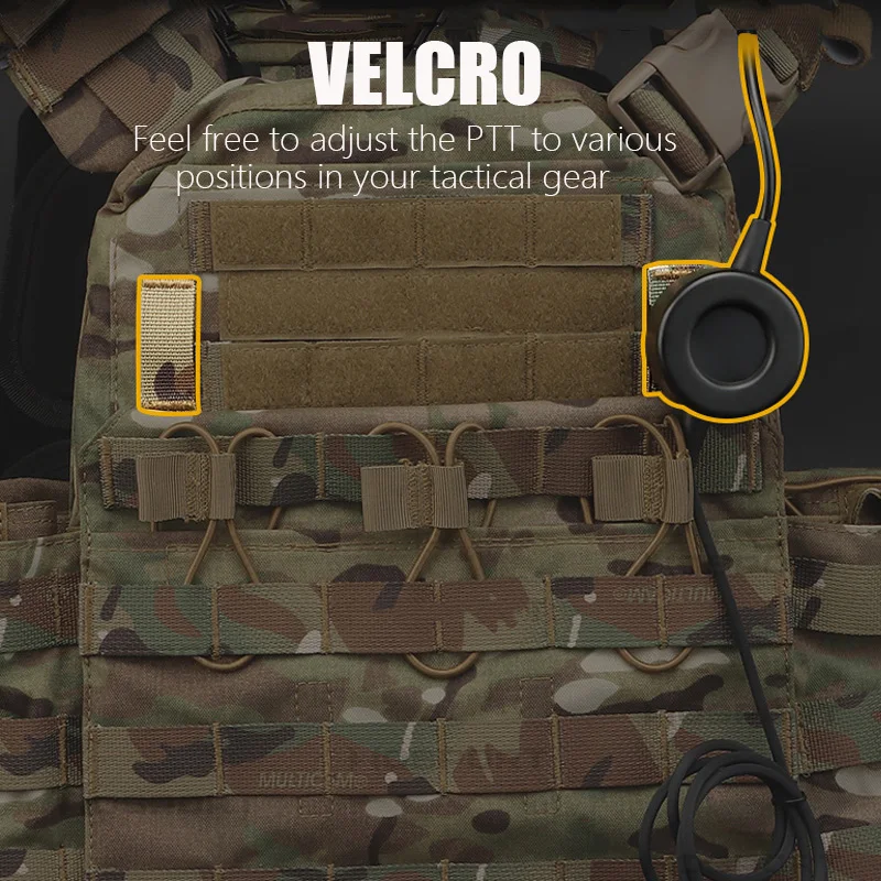 Baofeng Radio Ptt adaptador de auriculares tácticos Kenwood Icom Midland Motorola, auriculares militares para teléfono móvil, walkie-talkie TCI PTT - imagen 2