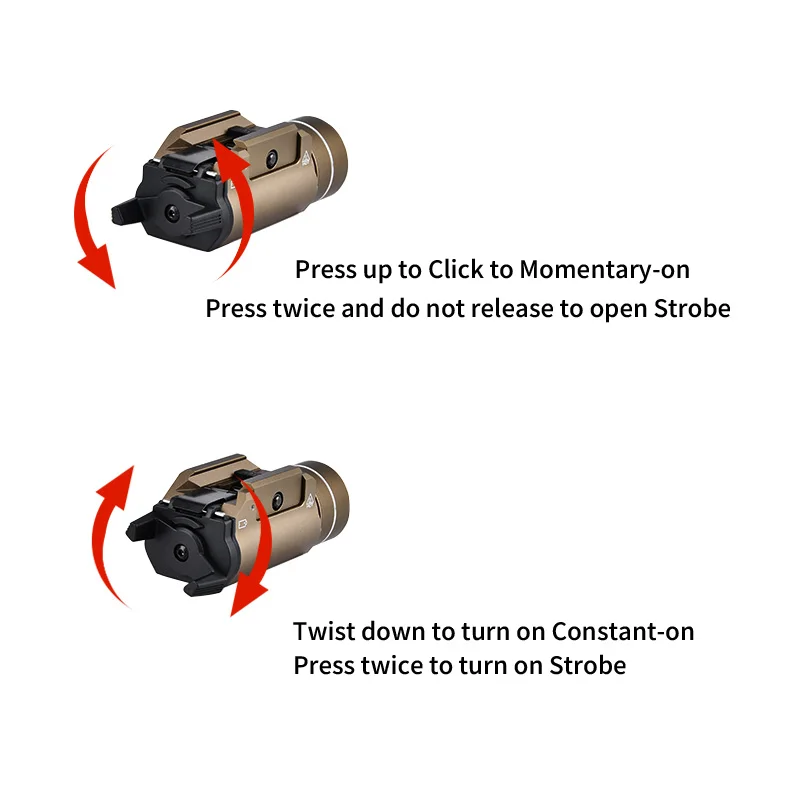 T-HL de Metal WADSN, linterna colgante de 800 lúmenes, luz estroboscópica de alta potencia, accesorios de caza para exteriores, luz de exploración, linterna de pistola - imagen 3