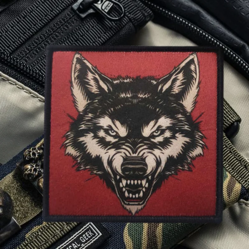 Parche con estampado militar "lobo", chaleco táctico, gancho y bucle, sombrero, insignia de moral, mochila, pegatina decorativa, parches para brazalete para ropa - imagen 5