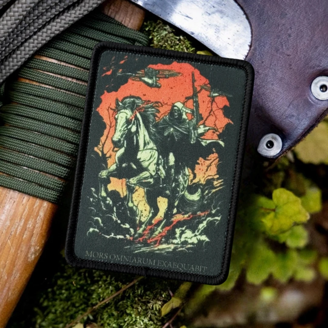 Parche "Death equaliza todo", insignia de moral táctica, parches de gancho y bucle impresos, brazalete militar táctico, pegatina para mochila - imagen 2