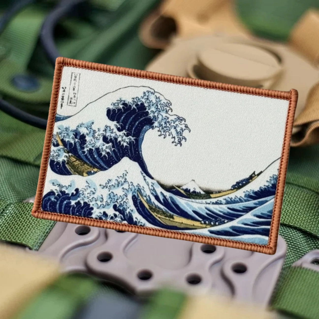 Parche de onda de mar, insignia de moral táctica, parches bordados de gancho y bucle para ropa, brazalete personalizado del ejército militar, pegatina para mochila - imagen 2