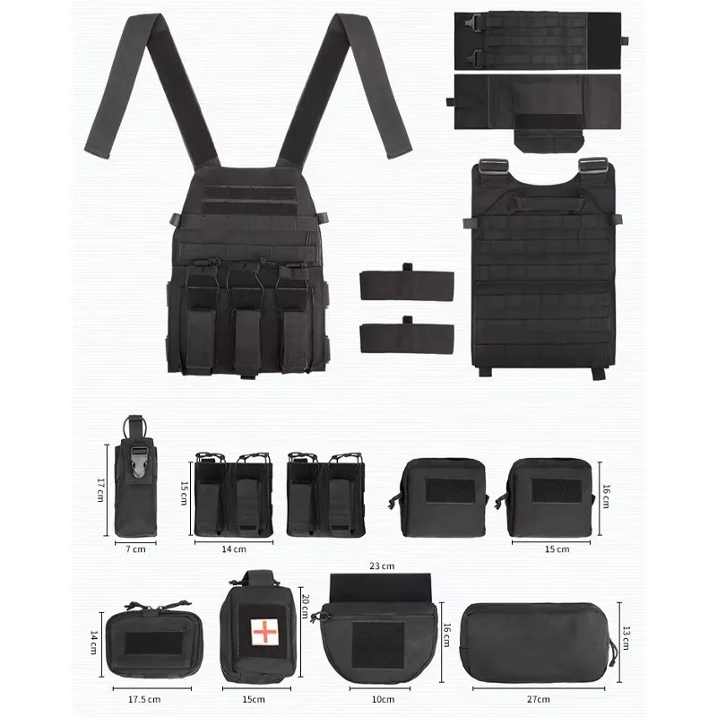 Chaleco táctico de protección completa YAKEDA, chalecos tácticos de camuflaje para exteriores de liberación rápida con hebilla de serpiente de Metal MOLLE - imagen 5