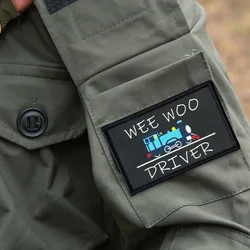 Parche táctico de moral de ingeniero de tren Wee Woo, parche divertido de gancho y bucle, insignia militar, brazalete, pegatinas para mochila