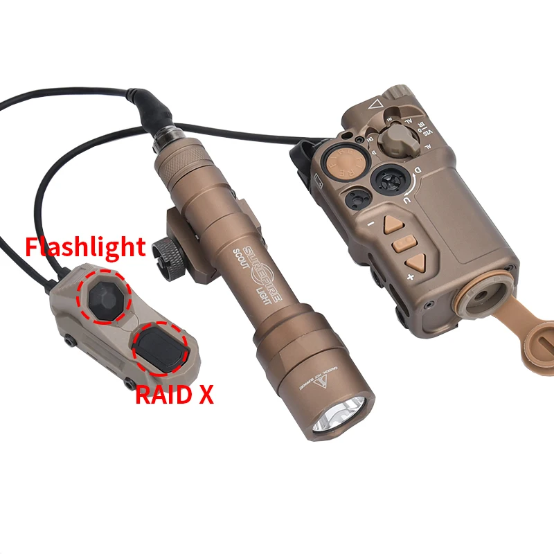 Táctico todo Metal Raid X punto rojo verde azul IR láser Surefir M300A M600U linterna táctica de luz de explorador y interruptor remoto AXON - imagen 4