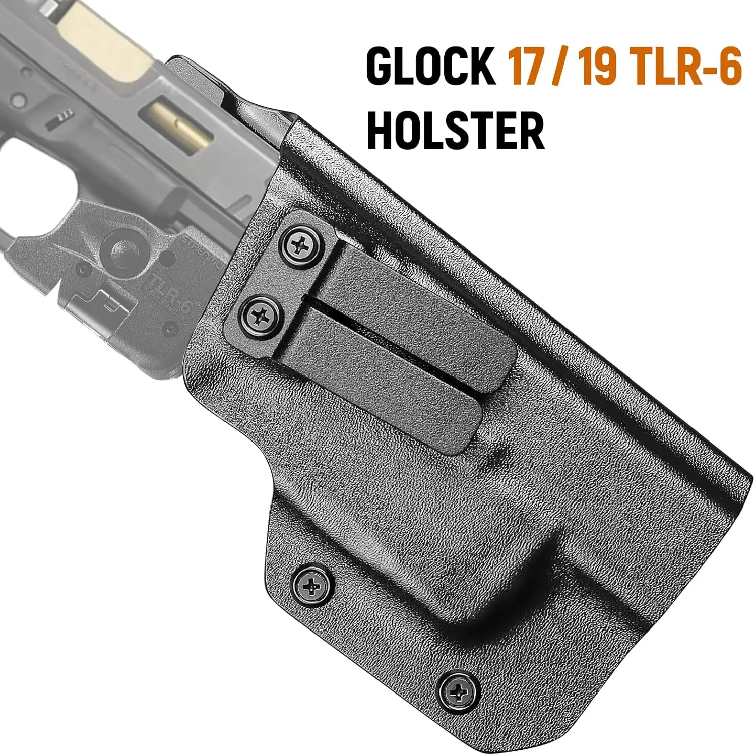 Compatible con Glock 17/19 Gen 3-5, 23/32 Gen 3-4 y 19X/ 44/45 con TLR6, funda Kydex IWB, cinturilla interior, transporte oculto, mano derecha - imagen 2