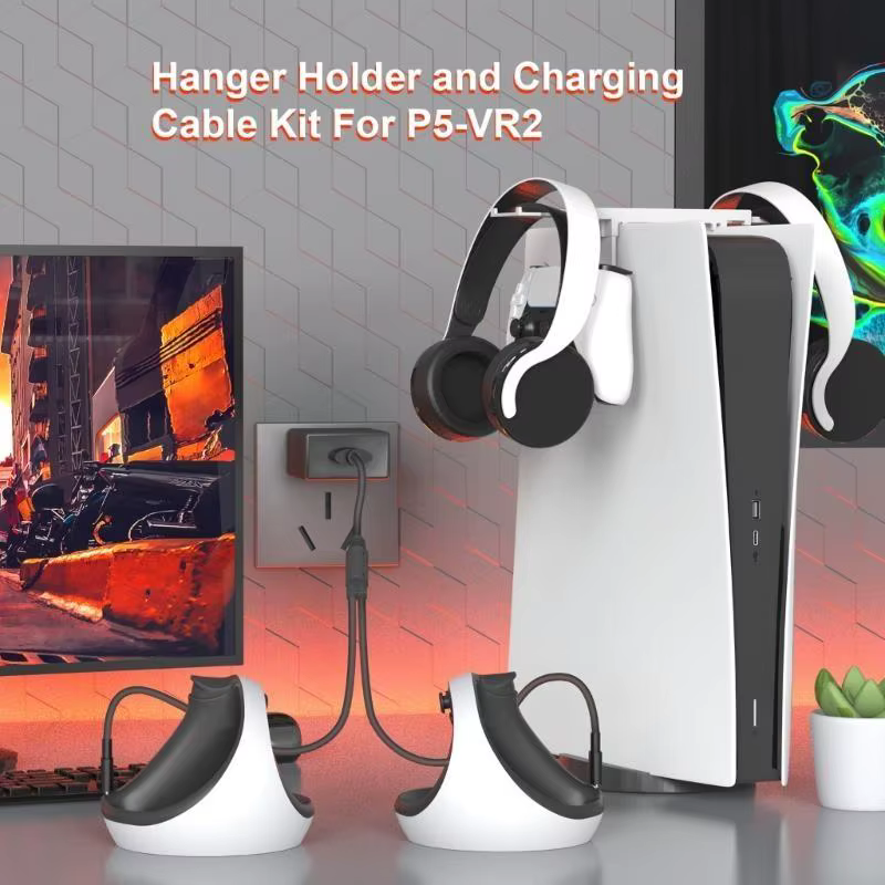 Durablility soporte para auriculares con cable de carga