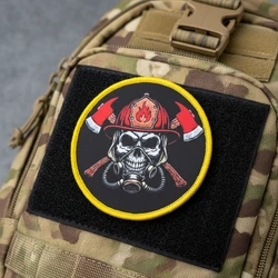 Parche táctico calavera de bombero para mochilas EDC