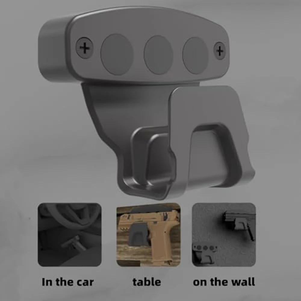 Soporte magnético para pistola, soporte magnético para pistola, soporte para pistola montado en la pared con protección de gatillo, liberación rápida, 35 libras - imagen 2