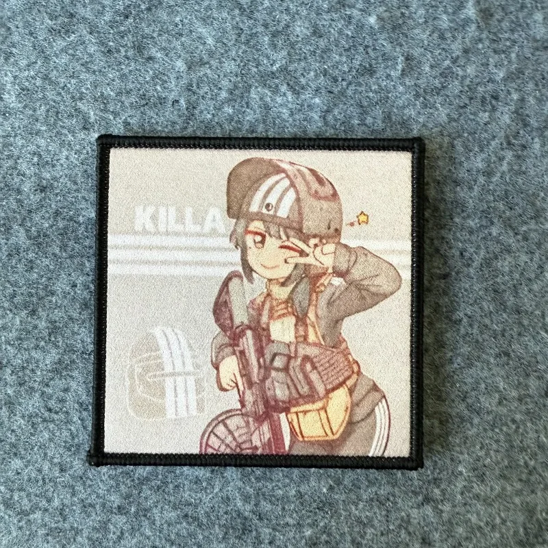 Parche táctico de Chica de Anime con gancho y bucle, brazalete militar, insignia de moral, parches para ropa, pegatinas para mochila - imagen 5