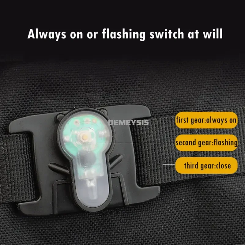 Luz de señal táctica impermeable para exteriores, lámpara de señal de rescate, senderismo, Camping, caza, tipo de correas MOLLE, chaleco de caza, mochila - imagen 4
