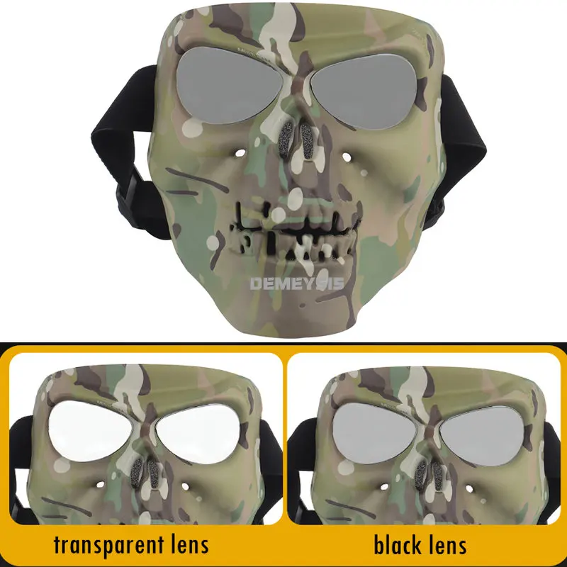 Máscara facial completa de calavera táctica, transpirable, para exteriores, Paintball, caza, CS, deportes, militar, Cosplay, Wargame, Halloween - imagen 4