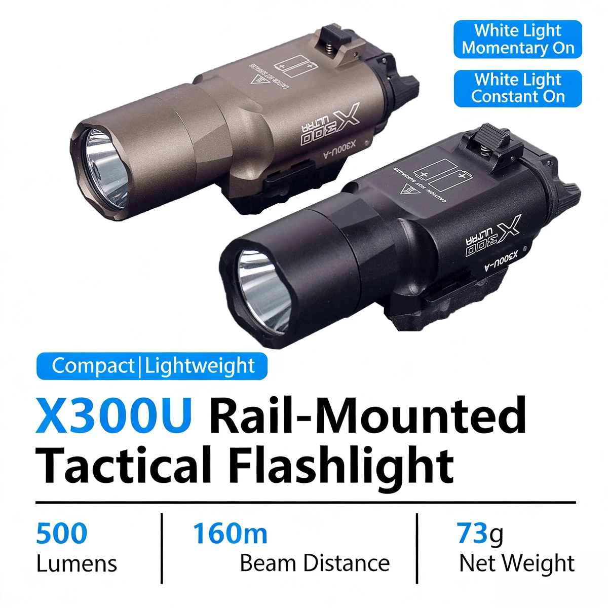 Linterna táctica SureFire X300 ultraligera para rifle airsoft - imagen 4