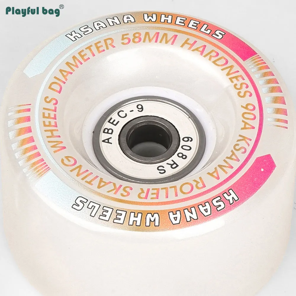 Ruedas de Flash para monopatín de doble fila, accesorio de rueda blanco perla intermitente, gradiente, 90A, 58x32MM, 4 colores, AMB309 - imagen 5