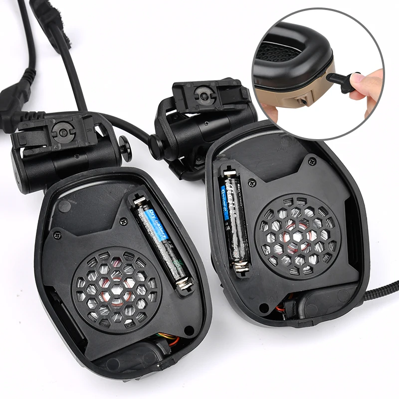 WADSN-auriculares tácticos versión de casco rápido, captación de sonido de RA-C, función de reducción de ruido, equipo de comunicación de caza Airsoft - imagen 4