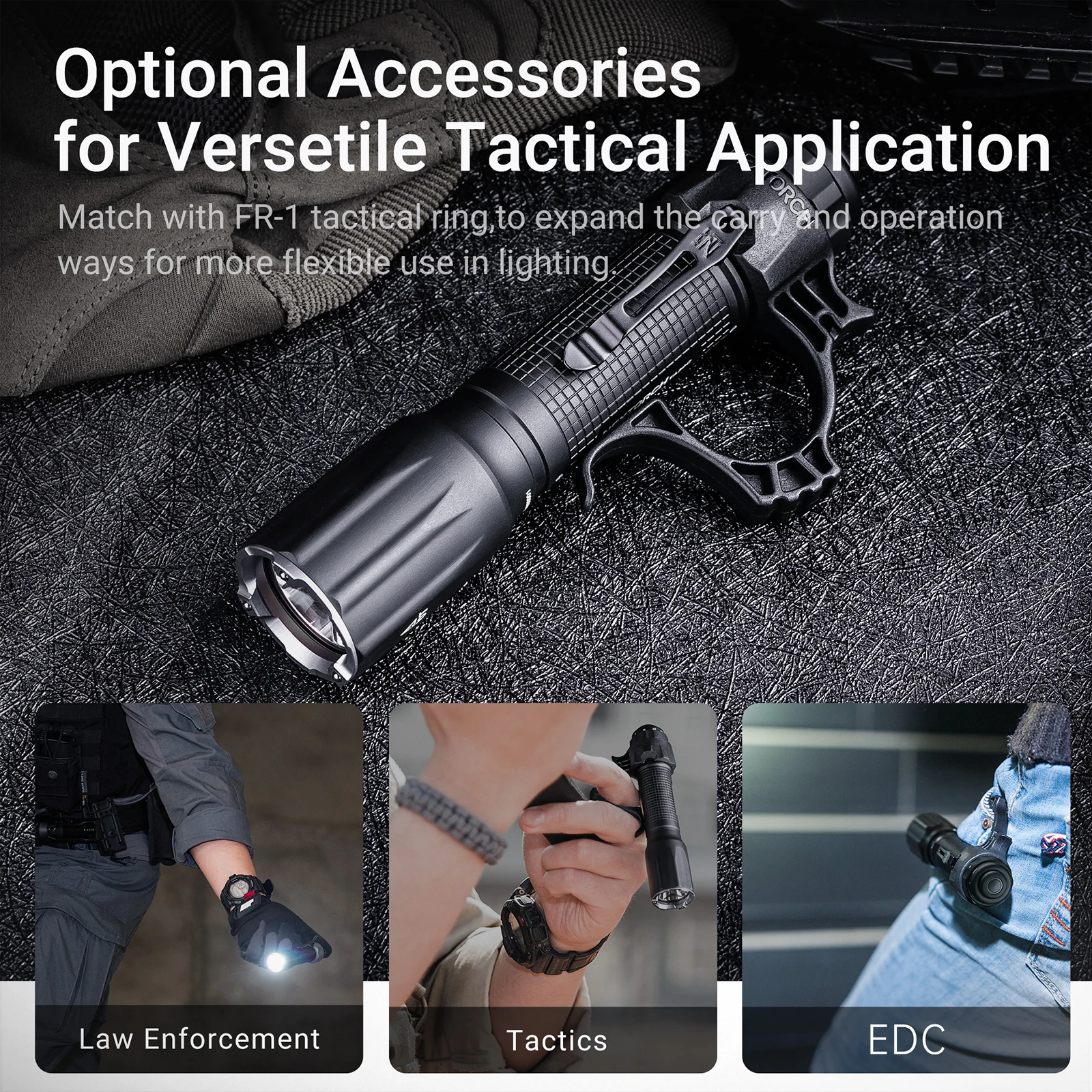 NEXTORCH-linterna táctica TA30C, antorcha de alta potencia, alto brillo, antorcha recargable, con anillo de dedo táctico - imagen 5