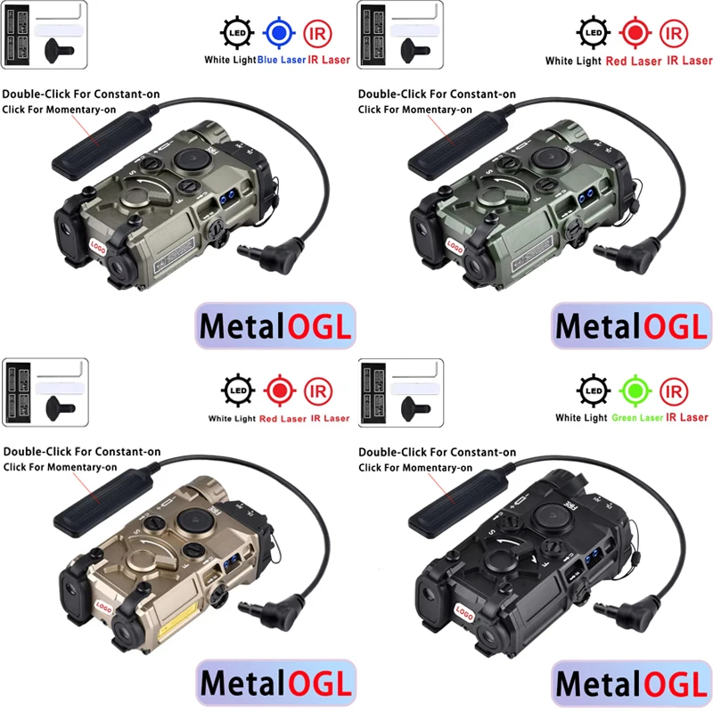 Puntero láser de Metal Eotec OGL, puntero rojo, punto azul verde, azul, Láser de caza, accesorio de equipo táctico, linterna blanca, antorcha LED