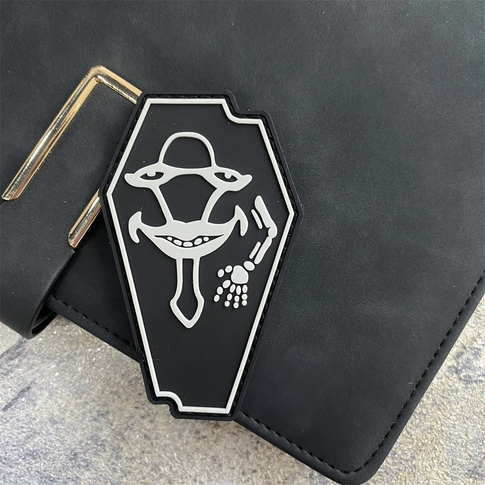 Parche de ropa de PVC de ataúd de risa, insignia de moral de gancho y bucle de esqueleto táctico, Calavera, mochila militar, sombrero, accesorios, pegatina - imagen 3