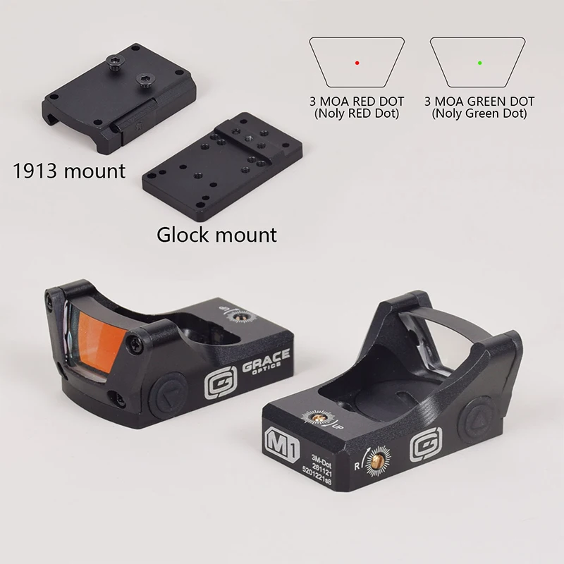 Montaje elevador de mira de punto rojo/verde M1, 8 ranuras, adaptador elevador Picatinny de alta distancia, alcance de 20mm, lente óptica reflejo de riel Picatinny ajustable - imagen 3