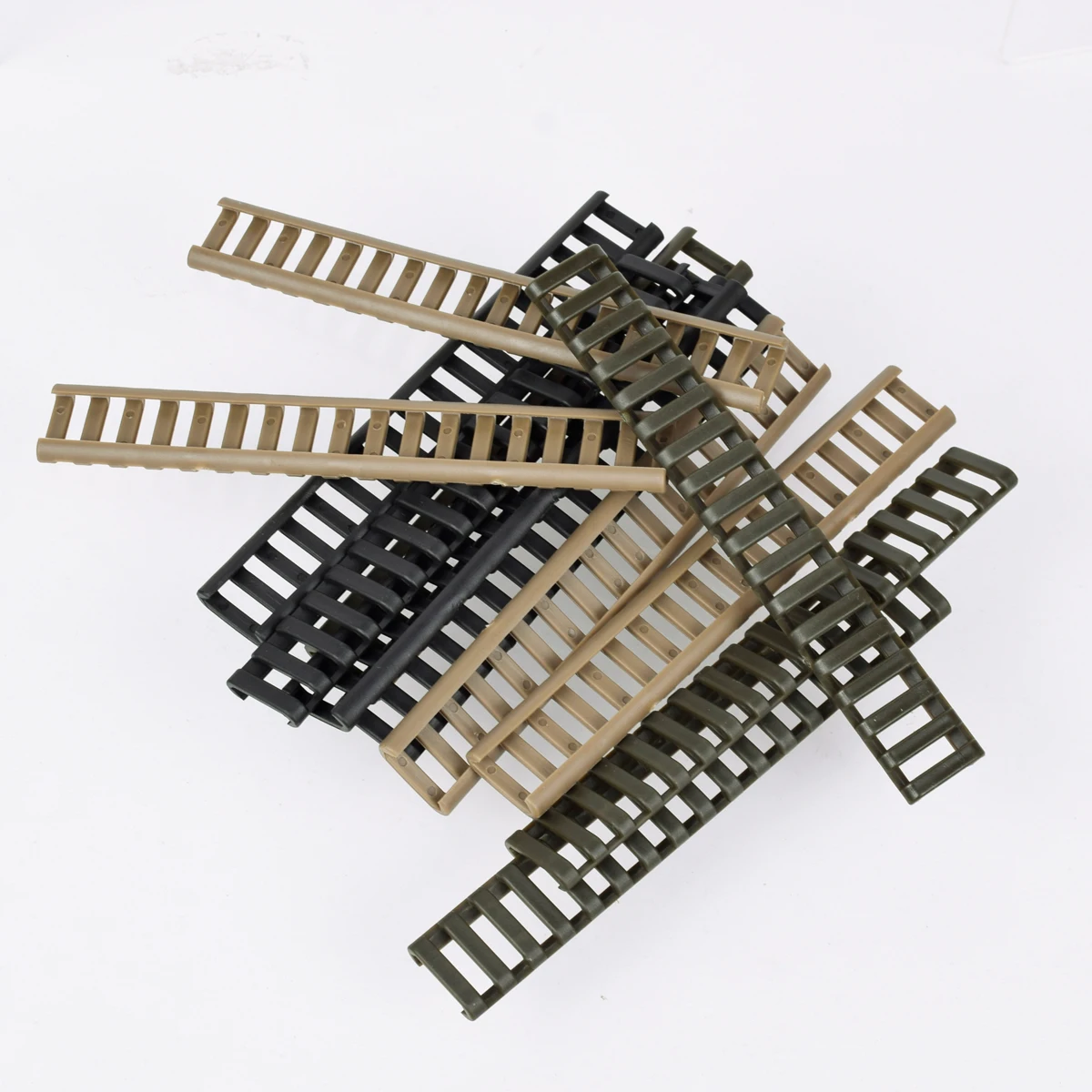 Táctico 4 piezas de goma 17 ranuras 20mm cubierta de riel Picatinny Airsoft Protector de mano en forma de escalera para montaje en Rifle tiro - imagen 4