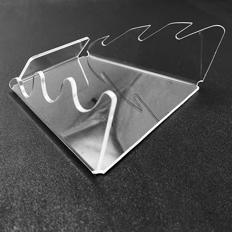 Soporte de exhibición de herramientas de cuchillo al aire libre, Material acrílico, 3 ranuras, estante de mostrador, Cutterbed EDC, almacenamiento Horizontal antideslizante - imagen 5