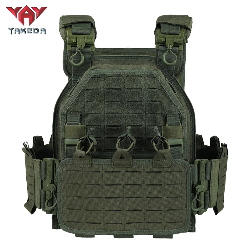 YAKEDA-chaleco táctico de caza, placa, equipo táctico, portador, protección al aire libre, hombro, chaleco ajustable, portador Airsoft de combate - imagen 4