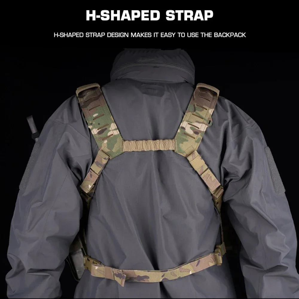 Chaleco de caza SF de nailon 500D para hombre, aparejos de pecho ajustables Molle H-harness, chaleco Airsoft ligero con bolsa para revistas M4 AR - imagen 4