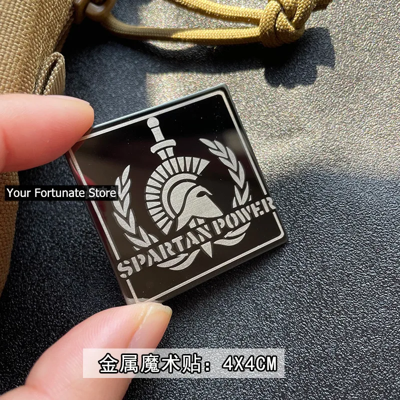 Parches de Metal para traje móvil SPARTAN POWER, insignias tácticas de Guerrero militar para exteriores, accesorios de pegatinas de mochila DIY para ropa - imagen 3