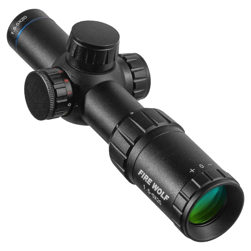 Fire Wolf HD 1,5-5X20 mira telescópica verde rojo retícula mira punto alcance francotirador caza mira táctica Rifle alcance Airsoft pistolas de aire - imagen 2