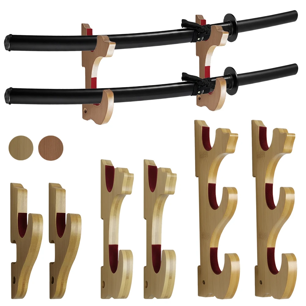 Gancho para espada de montaje en pared, soporte de exhibición para espada, estante de exhibición para espada de pared, estante ajustable para arco de tiro con arco para decoración del hogar, 2 uds.