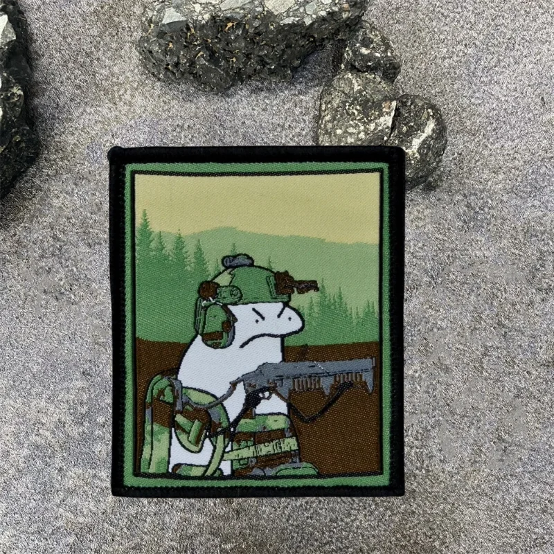 Parches bordados de moral de villano de lucha, gancho y bucle para sujetar una pistola y palo, brazalete táctico, accesorios para mochila al aire libre, pegatinas - imagen 4