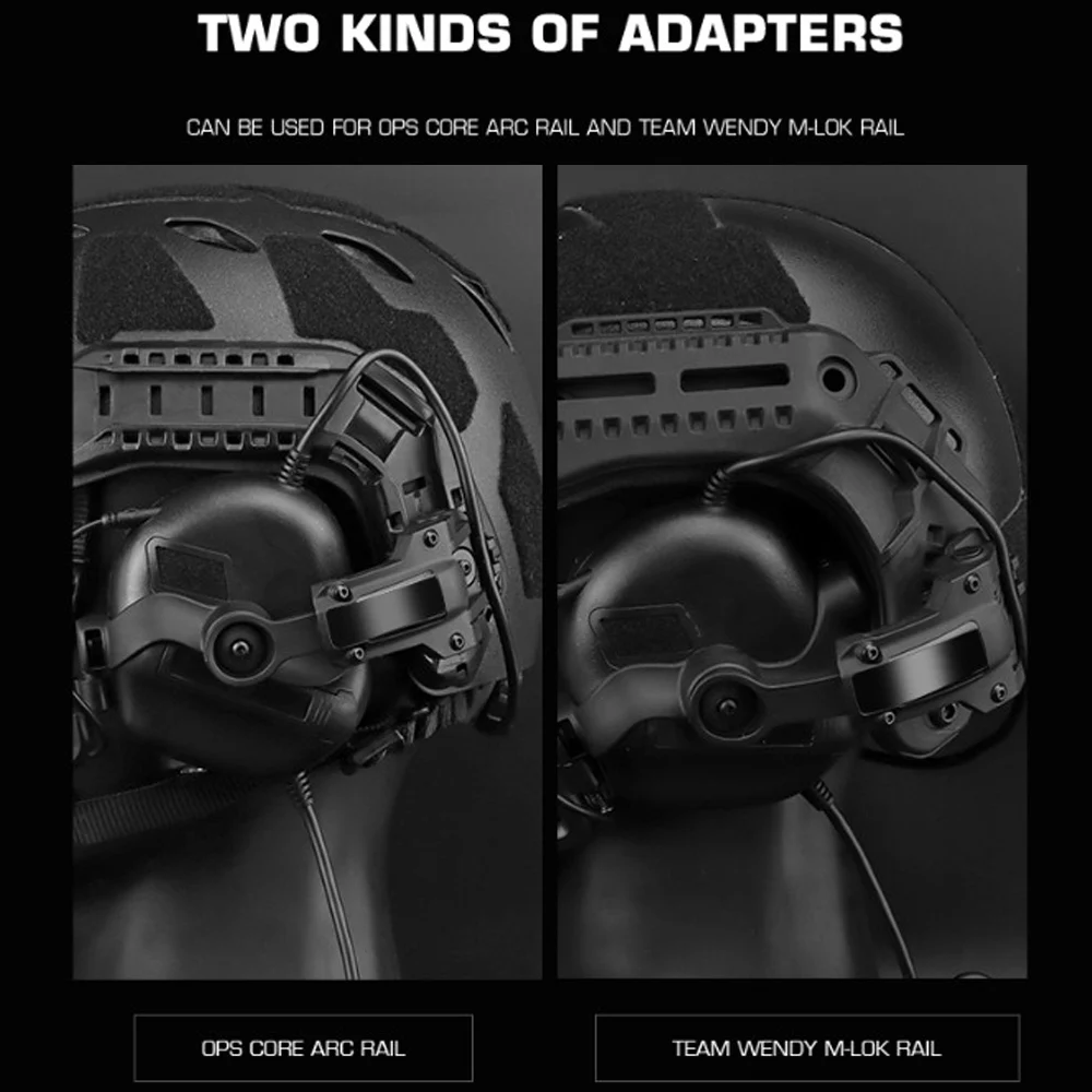 Auriculares tácticos militares plegables, auriculares de reducción de ruido, comunicación de disparo electrónico, protección auditiva de caza - imagen 3