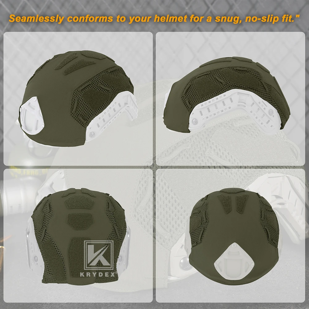 KRYDEX Funda táctica para casco rápido, casco marítimo, accesorios para casco de Paintball Airsoft talla M L - imagen 2